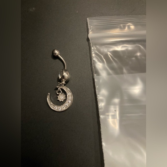 4/$25 Belly button ring.crescent moon design & dangle style. New in bag - Picture 2 of 2